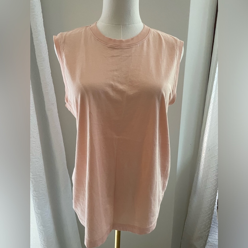 ATM Anthony Thomas Melillo Women's Peach Cotton Slub Jersey Top medium